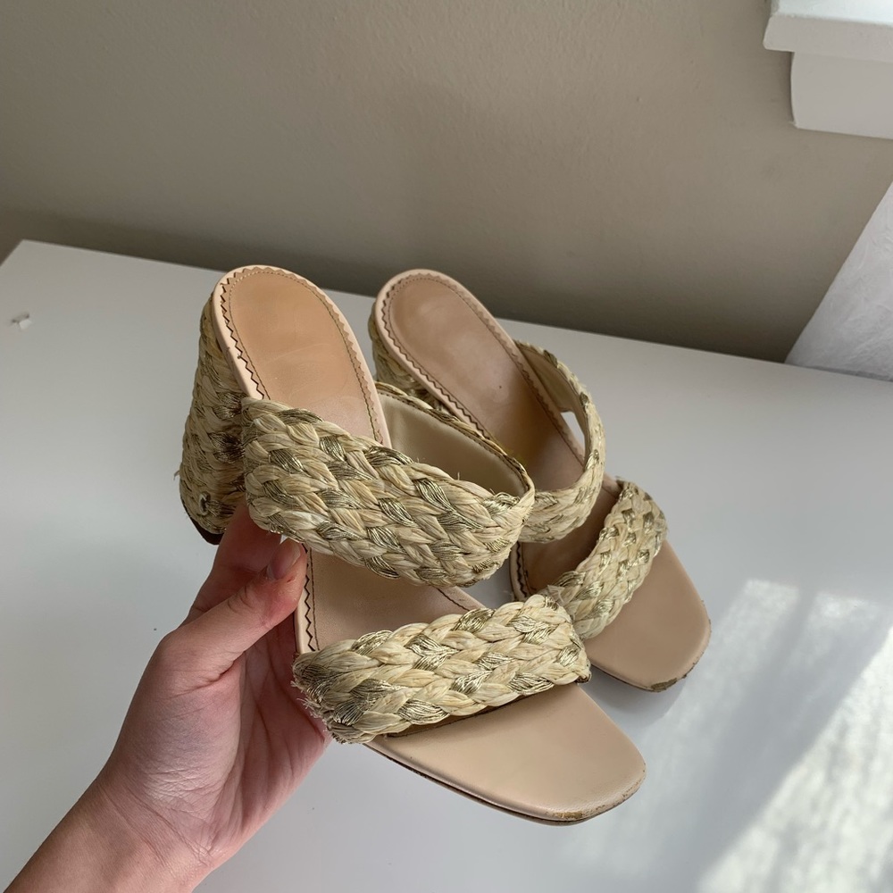 ⭐️CIRCUS by Sam Edelman | slip on block heel strappy beige sandals size 8.5